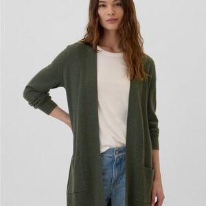 NWT Gap Women's Green Open-Front Sweater